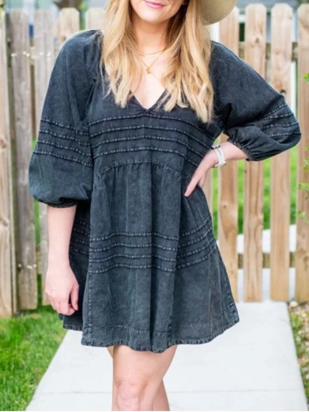 Free People Sweet Surrender Denim Mini in Black Size Small